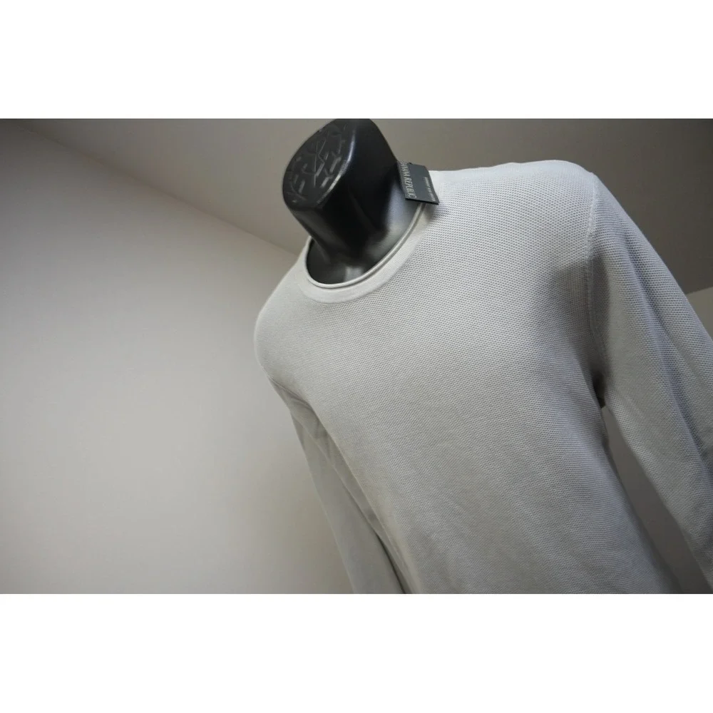 Banana Republic Thermal Sweater Mens Large Gray Long Sleeve‎ Waffle Knit NWT